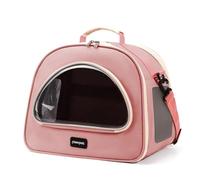 Sac de Transport pour Chien et Chat Souple Ventilé Anti-Fugue Poids Léger et Platable pour Voyages/Randonnée/Vétérinaire(Pink)