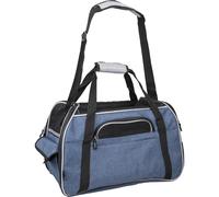 Flamingo Sac de Transport Chat - Chien Gisel Bleu - 48×25×33 cm - Polyester + Mousse - réfléchissant - Fond Amovible 30°C - Sangle sécurité - Boucle Ceinture & Trolley - bandoulière