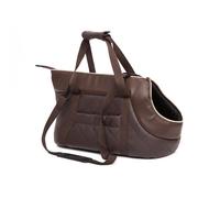 Sac de transport pour chien - R1 - Cuir écologique - Marron - Taille moyenne - Utilisation intérieure