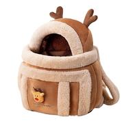 Sac De Transport pour Chien - Sac À Dos en Peluche en Forme D'Élan pour Animaux, À Dos Grande Capacité pour Chaton Extérieur,pour Voyage Extérieur Avion Camping Intérieur Hiver