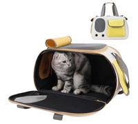 Sac de Transport pour Chien, Sac de Transport Pliable pour Chats, Sac de Transport Transparent avec écran de confidentialité pour Animaux de Compagnie pour Chats et Chiens, Taille Moyenne