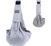 Sac de Transport pour Chien, Sacs de Transport pour Chiots, Sling Sac de Transport Chien Bandoulière, Mains Libres Animaux de Compagnie Sling Sac Transporteur Jusqu’à 7.5kg (Gris-1)