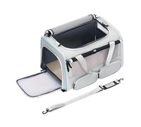 Sac de Transport pour Chien Souple Ventilé Anti-Fugue Poids Léger et Platable Étanche pour Intérieur/Extérieur/Voiture(Gray)