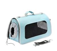 Sac de Transport pour Chien Souple Ventilé avec bandoulière Anti-Fugue Poids Léger et Platable Étanche pour Intérieur/Extérieur(Blue,Small)