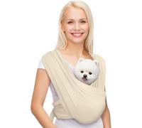 Sac de transport pour chiens de petite taille, orienté vers l'avant, mains libres, taille réglable, réduction des maux de dos, en coton de qualité supérieure, sûr et doux (S-L, beige)