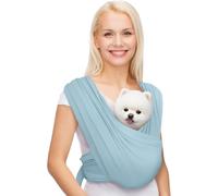 Sac de transport pour chiens de petite taille, orienté vers l'avant, mains libres, taille réglable, réduction des maux de dos, en coton de qualité supérieure, sûr et doux (S-L, bleu)