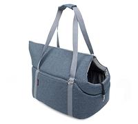 Sac de transport pour chiens et chats | Sac à bandoulière pour animaux de compagnie avec élastique et mousqueton | jusqu'à 15 kg | Matériau : polyester | Taille : L | Imitation denim