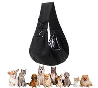 Sac de transport pour chiot pour petits chiens - Écharpe réversible respirante avec poche de rangement, sac de transport mains libres pour chien, voyage, shopping, promenade, écharpe confortable pour