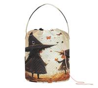 Sac de transport pour crochet avec trous pour kit de tricot et accessoires de crochet pour sorcière et petite fille