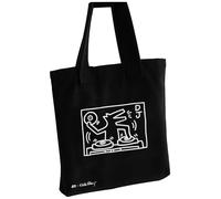 Sac de transport pour disques vinyles Keith Haring | Sac en toile robuste pour vinyles, livres et courses, idéal pour un usage quotidien, Noir, Taille L