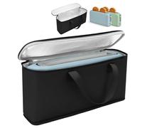Sac de transport pour grille-pain fin Bella à 2 tranches, sac de transport portable 42 x 12 x 19 cm, sac de voyage étanche et résistant à la chaleur pour machines à pain à 2 tranches avec doublure en