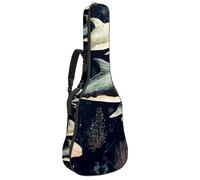 Sac de transport pour guitare acoustique avec deux poches, baleine dessinée à la main, résistant à l'eau, double bandoulière réglable, Algues de baleine dessinées à la main, 42.9x16.9x4.7 in, Élégant