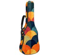 Sac de transport pour guitare acoustique avec deux poches, cercles colorés artistiques, résistant à l'eau, double bandoulière réglable, Art Cercles colorés, 42.9x16.9x4.7 in, Élégant