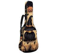 Sac de transport pour guitare acoustique avec deux poches, décoration d'Halloween pour balai, résistant à l'eau, double bandoulière réglable, Décoration de balai d'Halloween, 42.9x16.9x4.7 in, Élégant