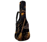 Sac de transport pour guitare acoustique avec deux poches, décoration d'Halloween, résistant à l'eau, double bandoulière réglable, Décoration de balai d'Halloween, 42.9x16.9x4.7 in, Élégant