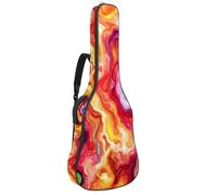 Sac de transport pour guitare acoustique avec deux poches, motif abstrait aquarelle rivière 7 résistant à l'eau double bandoulière réglable, Art Abstrait Aquarelle Rivières, 42.9x16.9x4.7 in, Élégant