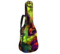 Sac de transport pour guitare acoustique avec deux poches, motif aquarelle moche fille résistante à l'eau double bandoulière réglable, Art Aquarelle Ugly Girl, 42.9x16.9x4.7 in, Élégant