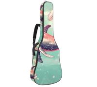 Sac de transport pour guitare acoustique avec deux poches, motif baleine rose, océan, résistant à l'eau, double bandoulière réglable, Art Pink Whale Ocean, 42.9x16.9x4.7 in, Élégant