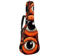 Sac de transport pour guitare acoustique avec deux poches, motif boules oculaires d'Halloween, résistant à l'eau 87, double bandoulière réglable, Art Halloween Eyeballs, 42.9x16.9x4.7 in, Élégant