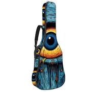 Sac de transport pour guitare acoustique avec deux poches, motif boules oculaires d'Halloween, résistant à l'eau 57, double bandoulière réglable, Art Halloween Eyeballs, 42.9x16.9x4.7 in, Élégant