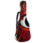 Sac de transport pour guitare acoustique avec deux poches, motif boules oculaires d'Halloween, résistant à l'eau 69, double bandoulière réglable, Art Halloween Eyeballs, 42.9x16.9x4.7 in, Élégant