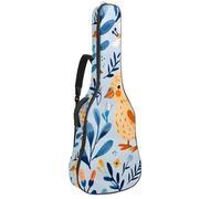 Sac de transport pour guitare acoustique avec deux poches, motif canard jaune dessin animé, résistant à l'eau, double bandoulière réglable, Canard jaune dessin animé jouant, 42.9x16.9x4.7 in, Élégant
