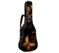 Sac de transport pour guitare acoustique avec deux poches, motif château d'Halloween 2, résistant à l'eau, double bandoulière réglable, Motif château d'Halloween, 42.9x16.9x4.7 in, Élégant