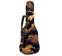 Sac de transport pour guitare acoustique avec deux poches, motif château d'Halloween 23, résistant à l'eau, double bandoulière réglable, Motif château d'Halloween, 42.9x16.9x4.7 in, Élégant