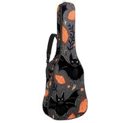 Sac de transport pour guitare acoustique avec deux poches, motif château d'Halloween, résistant à l'eau, double bandoulière réglable, Motif château d'Halloween, 42.9x16.9x4.7 in, Élégant