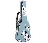 Sac de transport pour guitare acoustique avec deux poches - Motif chien à pois - Résistant à l'eau - Double bandoulière réglable, Chien à pois mignon, 42.9x16.9x4.7 in, Élégant