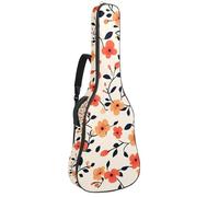 Sac de transport pour guitare acoustique avec deux poches, motif floral mignon, 10 mini fleurs, résistant à l'eau, double bandoulière réglable, Mini fleurs florales mignonnes, 42.9x16.9x4.7 in,