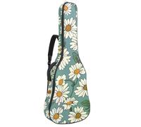 Sac de transport pour guitare acoustique avec deux poches - Motif floral vintage - Résistant à l'eau - Double bandoulière réglable, Mini fleurs vintage marguerites, 42.9x16.9x4.7 in, Élégant