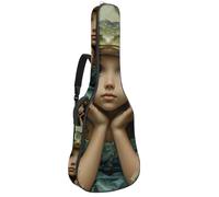 Sac de transport pour guitare acoustique avec deux poches - Motif grenouille - Résistant à l'eau - Double bandoulière réglable, Princesse grenouille amusante, 42.9x16.9x4.7 in, Élégant