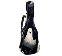 Sac de transport pour guitare acoustique avec deux poches, motif Halloween Boo Art Decor 6 résistant à l'eau double bandoulière réglable, Décoration d'Halloween Boo Art, 42.9x16.9x4.7 in, Élégant