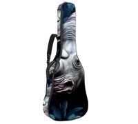 Sac de transport pour guitare acoustique avec deux poches, motif rhinocéros 49, résistant à l'eau, double bandoulière réglable, Motif rhinocéros, 42.9x16.9x4.7 in, Élégant