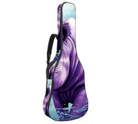 Sac de transport pour guitare acoustique avec deux poches, motif rhinocéros artistique 47, résistant à l'eau, double bandoulière réglable, Motif rhinocéros d'art, 42.9x16.9x4.7 in, Élégant