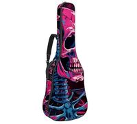 Sac de transport pour guitare acoustique avec deux poches, motif squelette punk, résistant à l'eau, double bandoulière réglable, Squelette punk cool, 42.9x16.9x4.7 in, Élégant