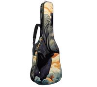 Sac de transport pour guitare acoustique avec deux poches, peint à la main Rhino 43, résistant à l'eau, double bandoulière réglable, Rhino peint à la main, 42.9x16.9x4.7 in, Élégant