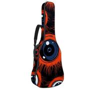 Sac de transport pour guitare acoustique avec deux poches pour guitare - Motif boule oculaire - Étanche jusqu'à 45° - Double bandoulière réglable, Décoration de globe oculaire cool pour Halloween,