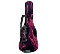 Sac de transport pour guitare acoustique avec deux poches pour guitare - Motif zombie d'Halloween - Résistant à l'eau - Double bandoulière réglable, Art à la main de zombie d'Halloween, 42.9x16.9x4.7