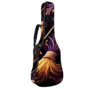 Sac de transport pour guitare acoustique avec deux poches, sac de transport pour guitare artistique, Halloween, balai résistant à l'eau, double bandoulière réglable, Balai pour Halloween,
