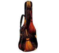Sac de transport pour guitare acoustique avec deux poches, sac de transport pour guitare artistique, Halloween, balai résistant à l'eau 19, double bandoulière réglable, Balai pour Halloween,