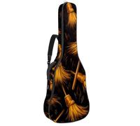 Sac de transport pour guitare acoustique avec deux poches, sac de transport pour guitare artistique, Halloween, balai résistant à l'eau 31, double bandoulière réglable, Balai pour Halloween,