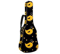 Sac de transport pour guitare acoustique avec double bandoulière réglable - 104,1 cm - Jaune - Tissu Oxford épais - Imperméable, Mini canards jaunes, 42.9x16.9x4.7 in, Élégant