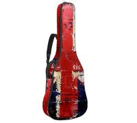 Sac de transport pour guitare acoustique avec double bandoulière réglable, 104,3 cm, housse vintage Union Jack britannique en tissu Oxford imperméable et éponge épaisse, Drapeau britannique vintage,