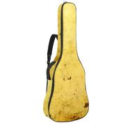 Sac de transport pour guitare acoustique avec double bandoulière réglable, 104,3 cm, imprimé jaune chiné vintage, tissu Oxford épais, éponge épaisse, Imprimé vintage jaune chiné, 42.9x16.9x4.7 in,