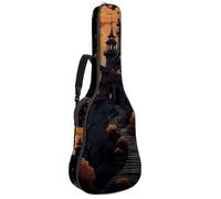 Sac de transport pour guitare acoustique avec double bandoulière réglable de 104,1 cm, décoration de château d'Halloween, étui de guitare 27 pouces, tissu Oxford imperméable, éponge épaisse,