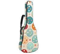 Sac de transport pour guitare acoustique avec double bandoulière réglable de 104,1 cm, imprimé boules colorées, tissu Oxford imperméable, éponge épaisse, Imprimé boules colorées, 42.9x16.9x4.7 in,