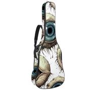Sac de transport pour guitare acoustique avec double bandoulière réglable - Motif boules oculaires - Pour Halloween - 52 cm - Tissu Oxford imperméable - Éponge épaisse, Art Halloween Eyeballs,