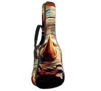 Sac de transport pour guitare acoustique avec double bandoulière réglable, motif mosaïque colorée Rhino 38, tissu Oxford imperméable, éponge épaisse, Rhino mosaïque colorée, 42.9x16.9x4.7 in, Élégant